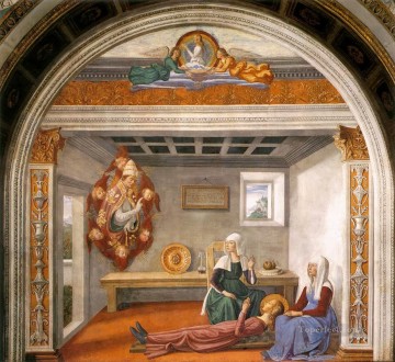  muerte pintura - Anuncio de la muerte de Santa Fina Renacimiento Florencia Domenico Ghirlandaio